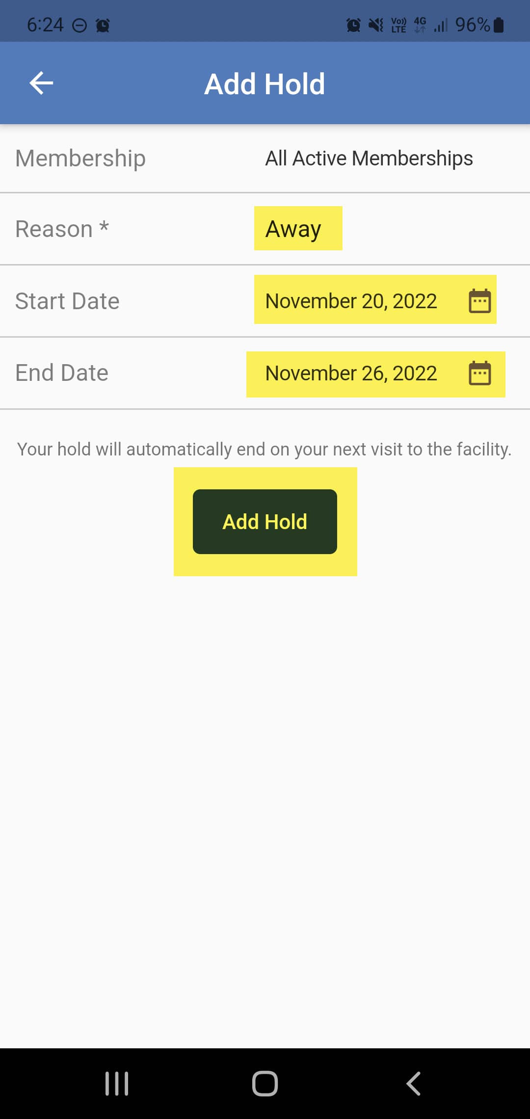 Membership Holds – Step 4